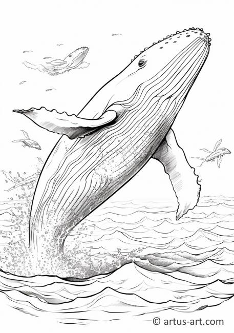 Pagina da colorare di balena gobba